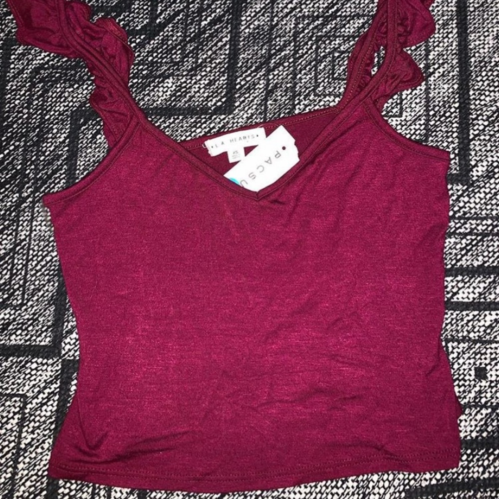 Ruffled strap cami